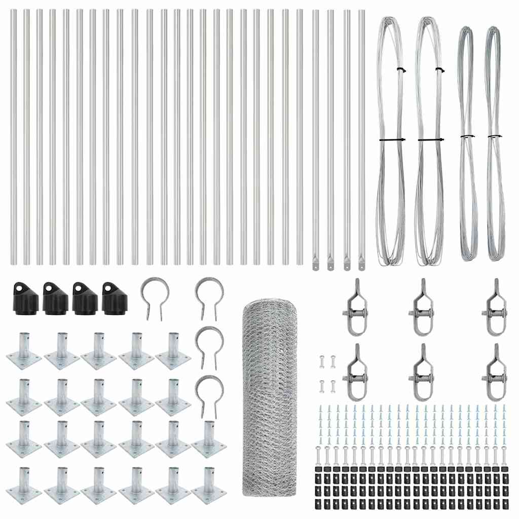 Στύλος Περιφράξεων Ασημί 50 x 1 μ (13 mm πλέγμα) Ατσάλι