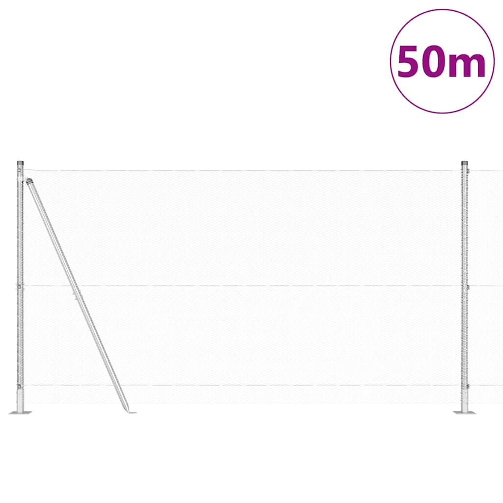 Στύλος Περιφράξεων Ασημί 50 x 1,2 μ (13 χιλιοστά πλέγμα) Ατσάλι