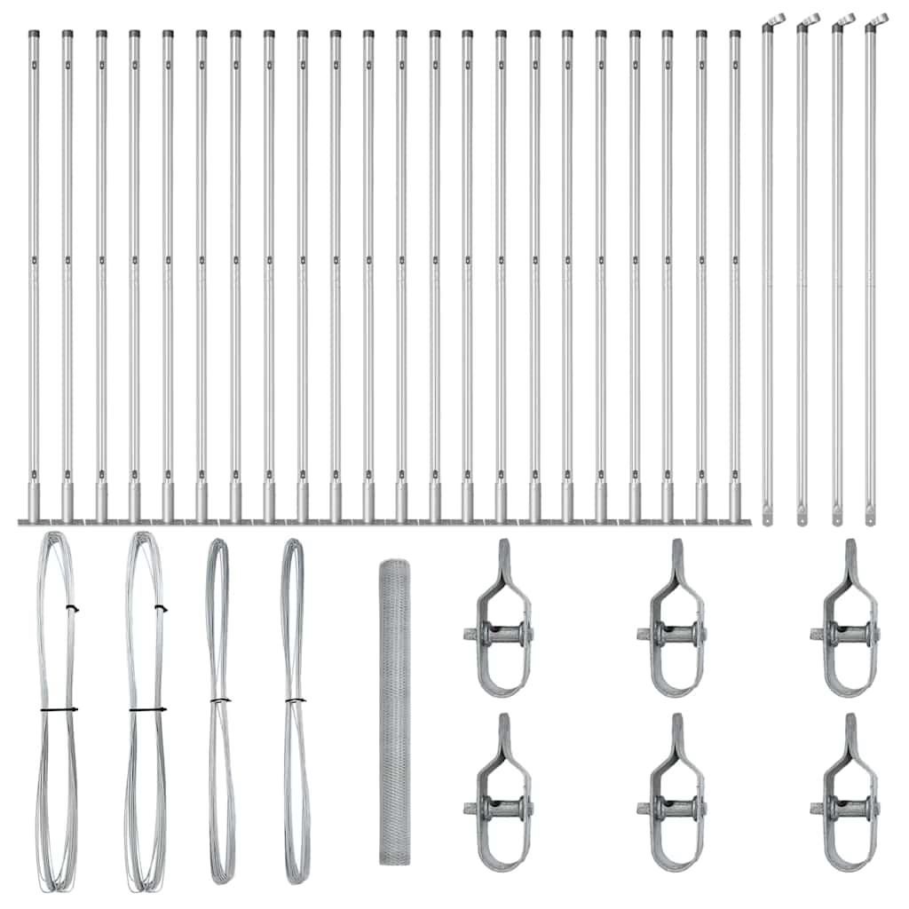 Στύλος Περιφράξεων Ασημί 50 x 1,6 m (25 mm δίχτυ) Ατσάλι