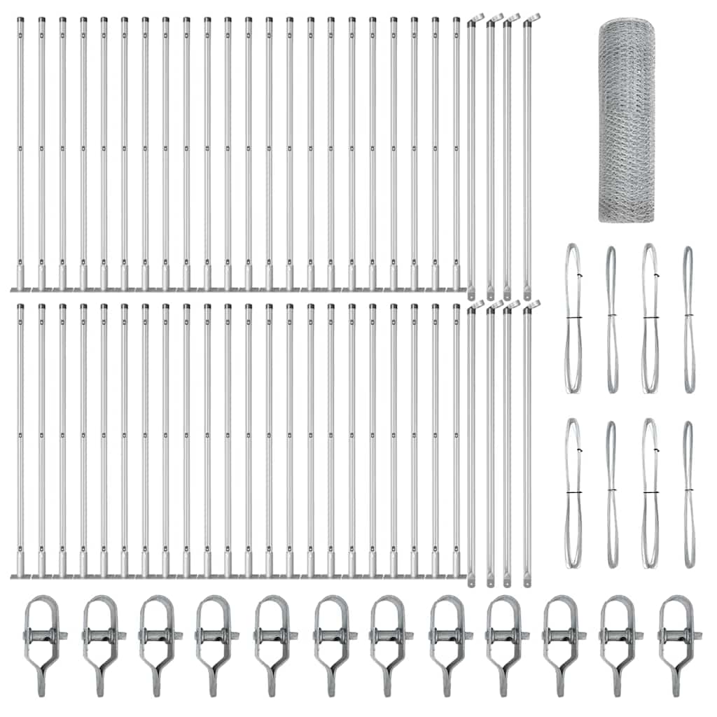 Στύλος Περιφράξεων Ασημί 100 x 0,5 μ (25 mm πλέγμα) Ατσάλι