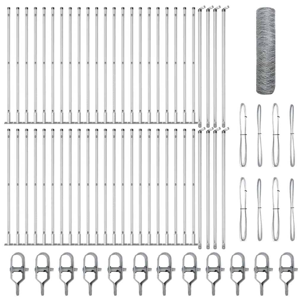 Στύλος Περιφράξεων Ασημί 100 x 0,6 μ (36 mm πλέγμα) Ατσάλι