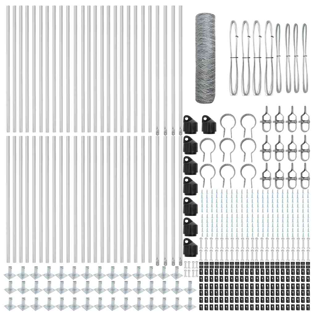 Στύλος Περιφράξεων Ασημί 100 x 0,8 μ (36 mm δίχτυ) Ατσάλι