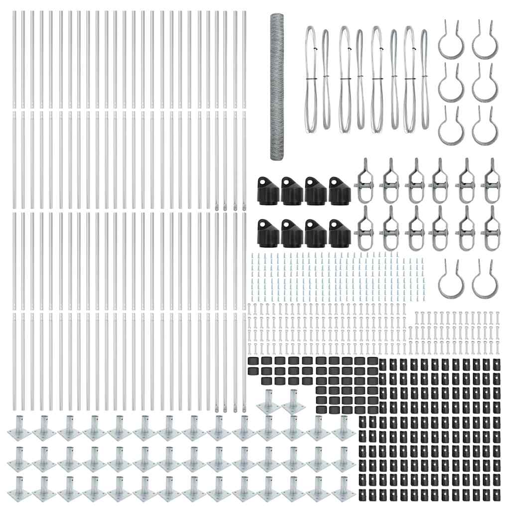 Στύλος Περιφράξεων Ασημί 100 x 1,5 m (36 mm πλέγμα) Ατσάλι