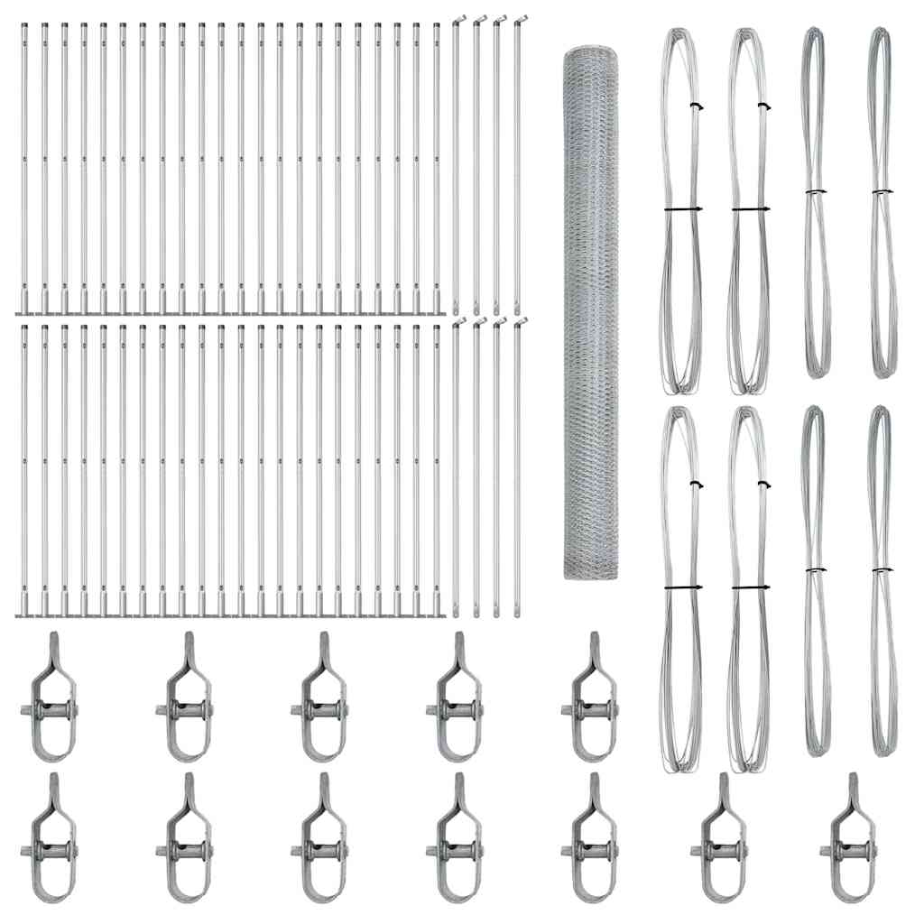 Στύλος Περιφράξεων Ασημί 100 x 1,6 m (25 mm πλέγμα) Ατσάλι
