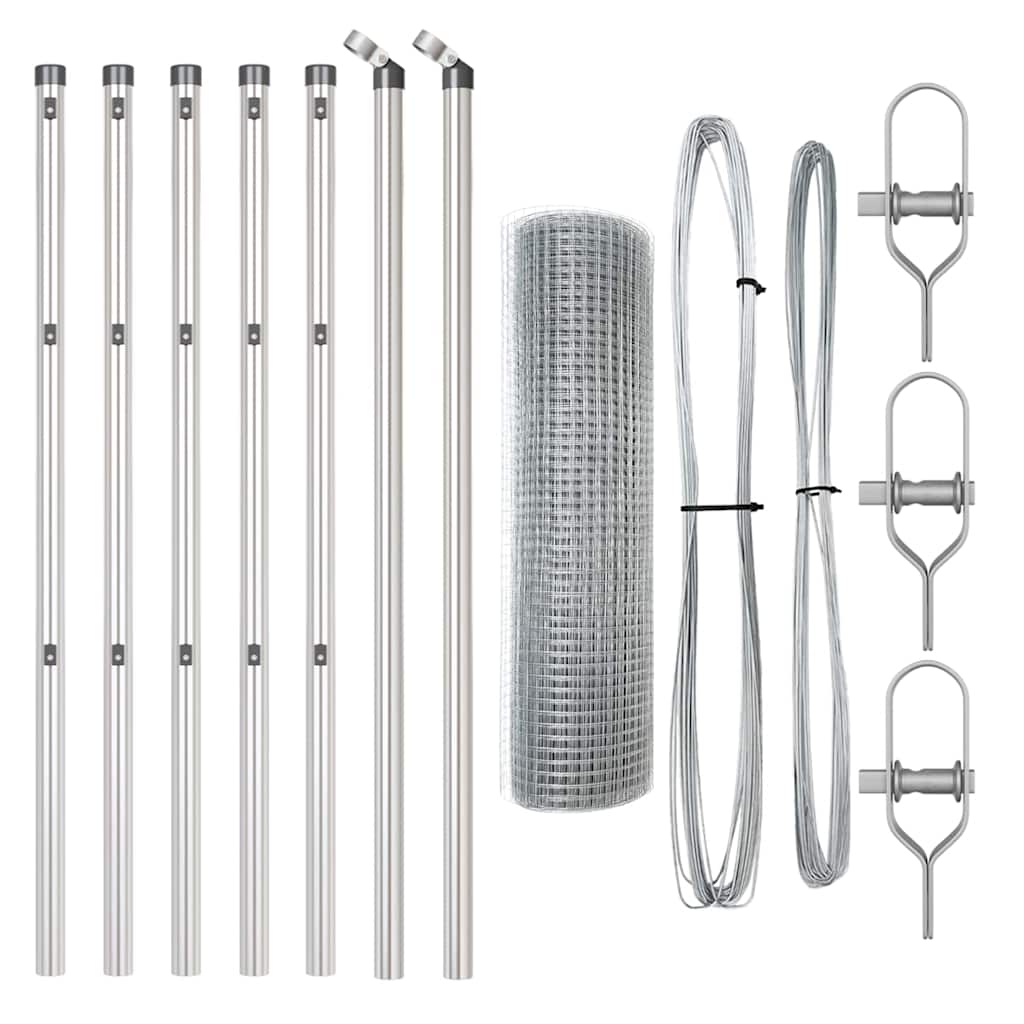 Στύλος Περιφράξεων Ασημί 10 x 0,4 μ (12 x 12 mm πλέγμα) Ατσάλι