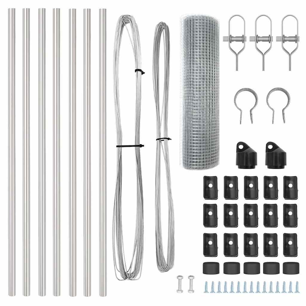 Στύλος Περιφράξεων Ασημί 10 x 0,4 μ (12 x 12 mm πλέγμα) Ατσάλι