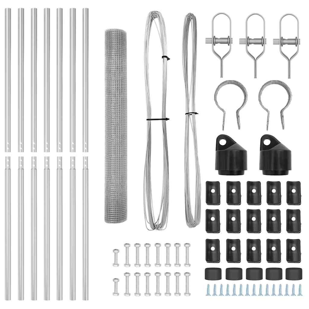 Στύλος Περιφράξεων Ασημί 10 x 1 μ (16 x 16 mm πλέγμα) Ατσάλι - Pakobazaar