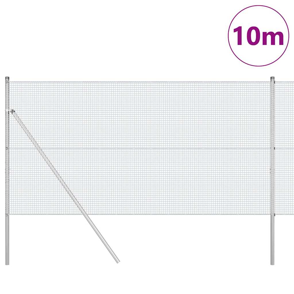 Στύλος Περιφράξεων Ασημί 10 x 1 μ (16 x 16 mm πλέγμα) Ατσάλι - Pakobazaar