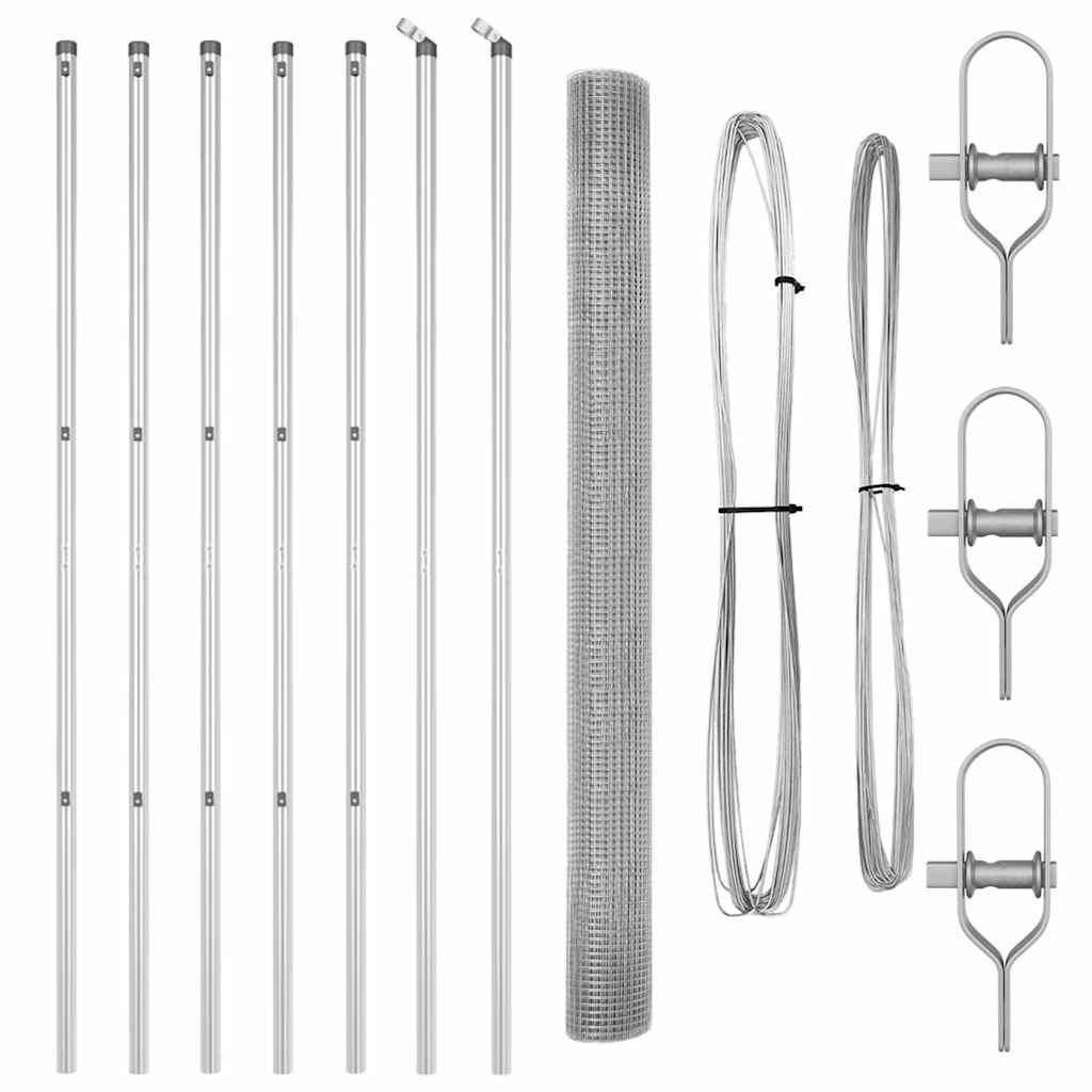 Στύλος Περιφράξεων Ασημί 10 x 1,5 μ (πλέγμα 25 x 25 mm) Ατσάλι