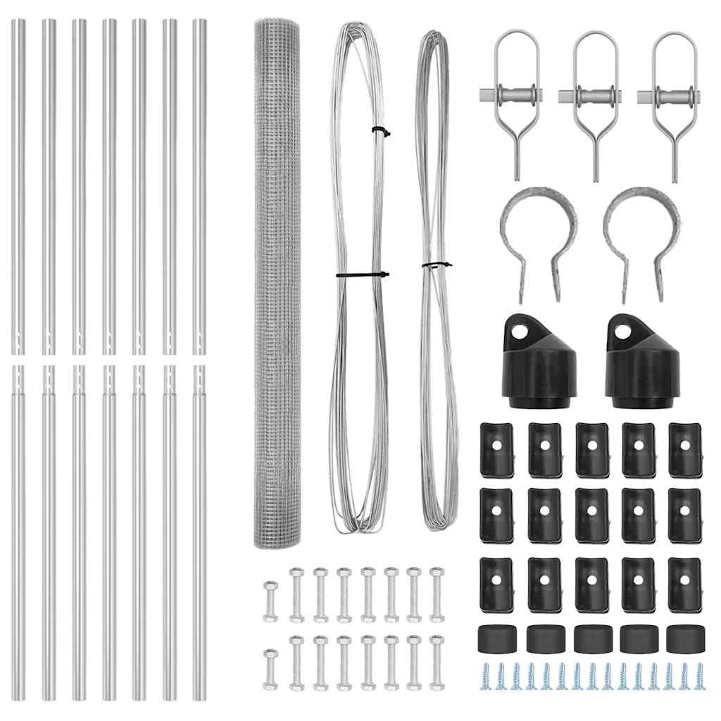 Στύλος Περιφράξεων Ασημί 10 x 1,6 μ (16 x 16 χιλιοστά πλέγμα) - Pakobazaar