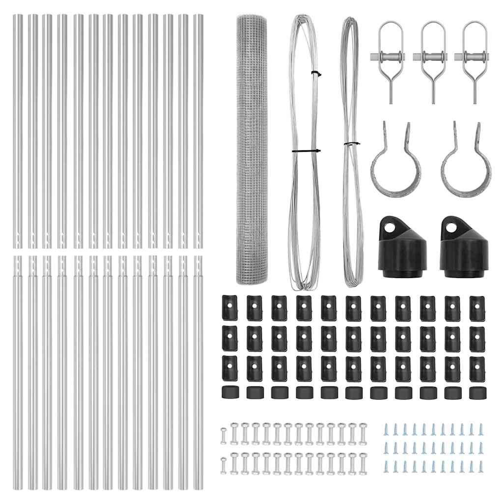 Στύλος Περιφράξεων Ασημί 25 x 1 μ (Ρολό πλέγματος 19 x 19 χιλ)