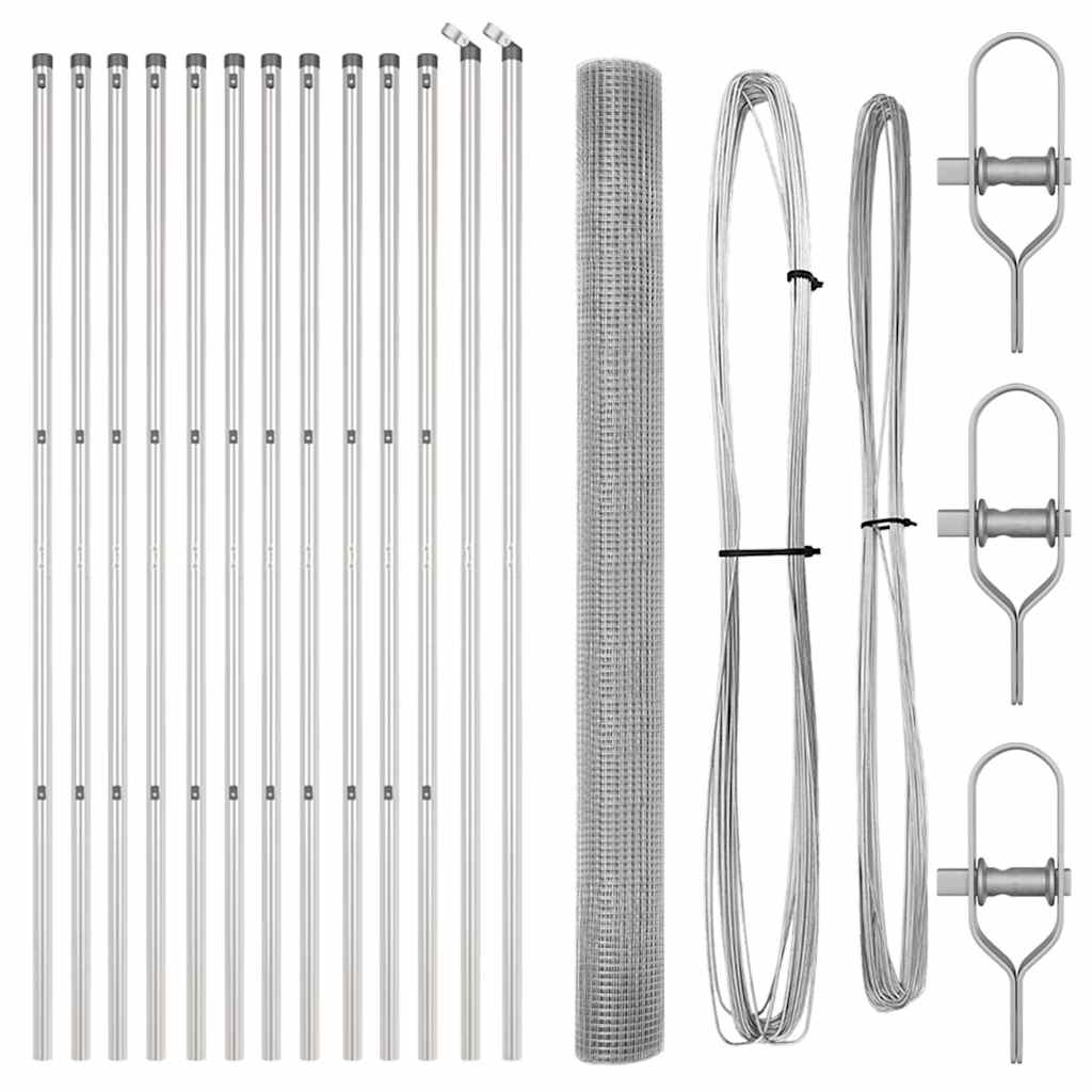 Στύλος Περιφράξεων Ασημί 50 x 1,5 μ (25 x 25 mm δίχτυ) Ατσάλι