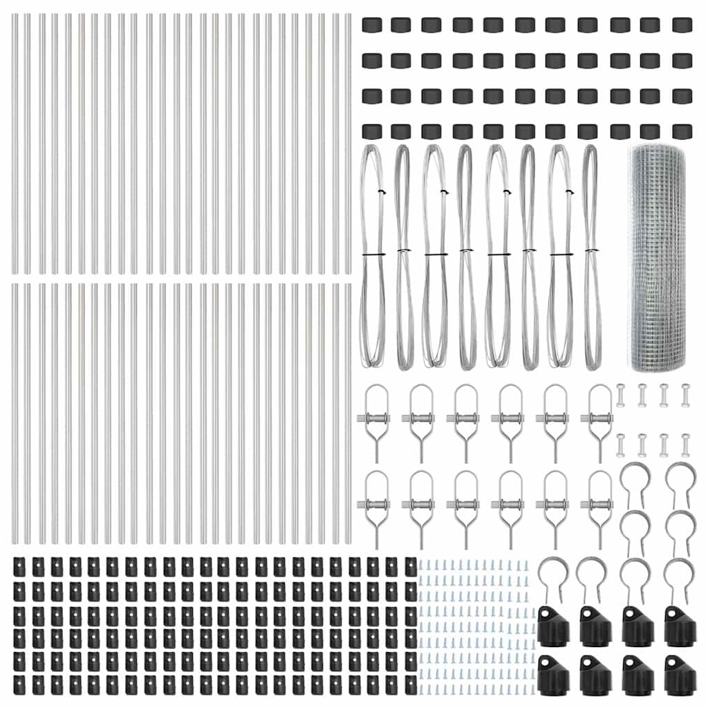 Στύλος Περιφράξεων Ασημί 100 x 0,5 μ (12 x 12 mm πλέγμα) Ατσάλι