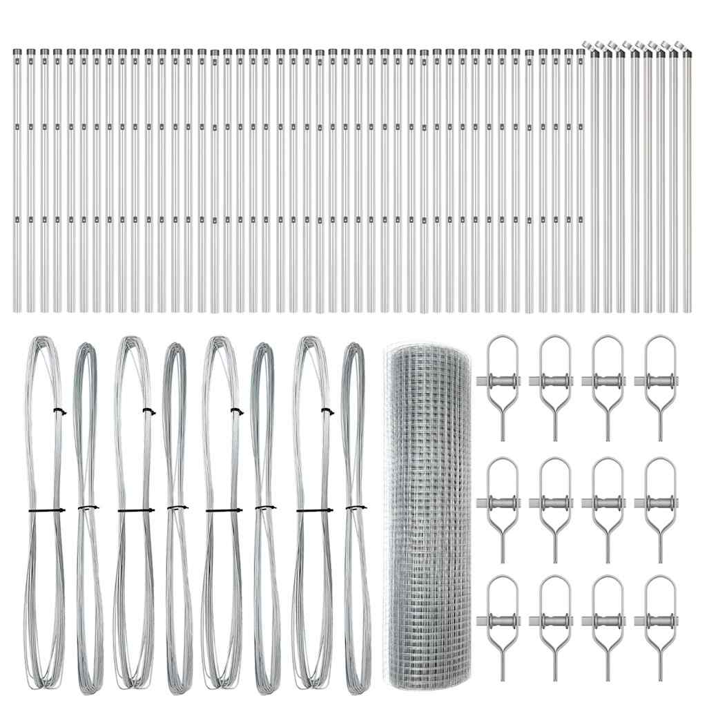 Στύλος Περιφράξεων Ασημί 100 x 0,8 μ (19 x 19 mm πλέγμα) Ατσάλι