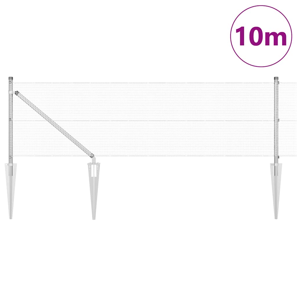 Στύλος Περιφράξεων Ασημί 10 x 0,4 μ (12 x 12 mm πλέγμα) Ατσάλι