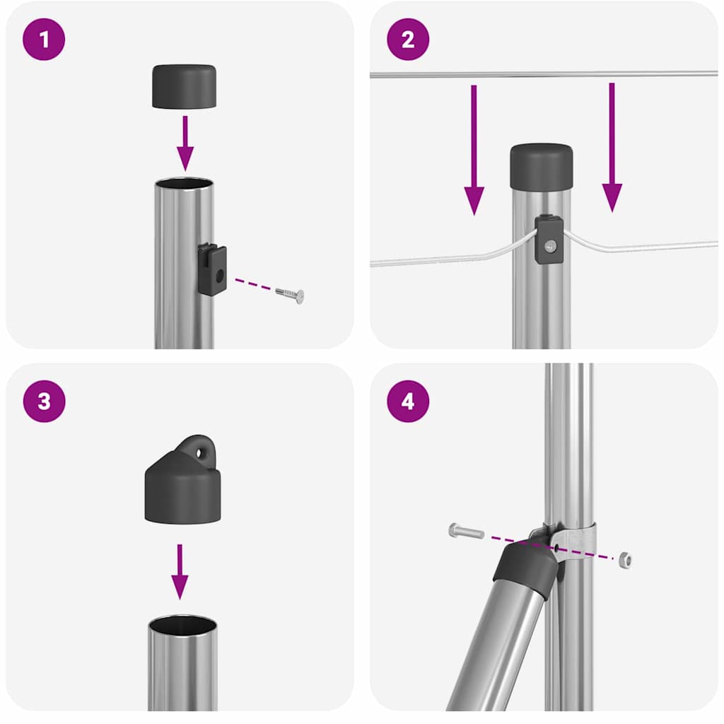 Στύλος Περιφράξεων Ασημί 10 x 0,5 μ (ρολό 12 x 12 mm) Ατσάλι