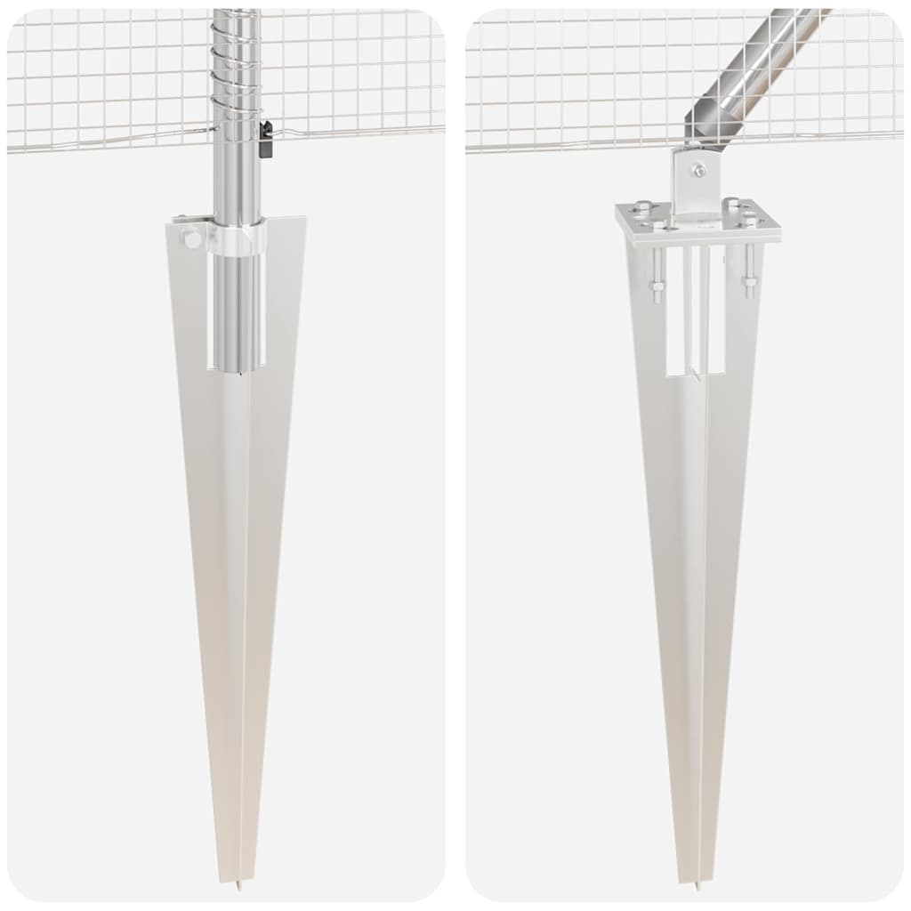 Στύλος Περιφράξεων Ασημί 10 x 0,5 μ (16 x 16 mm πλέγμα) Ατσάλι