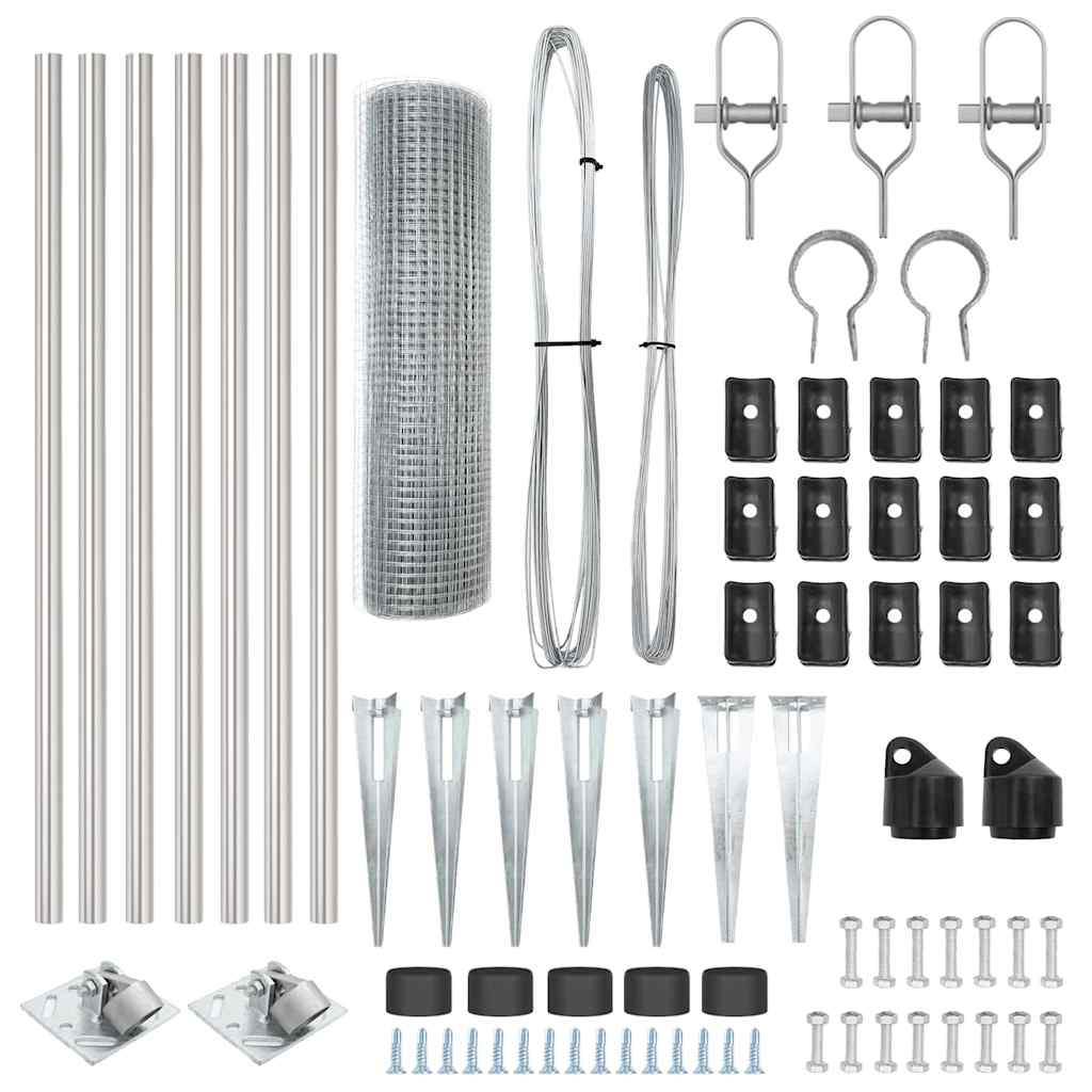 Στύλος Περιφράξεων Ασημί 10 x 0,6 μ (25 x 25 mm δίχτυ) Ατσάλι