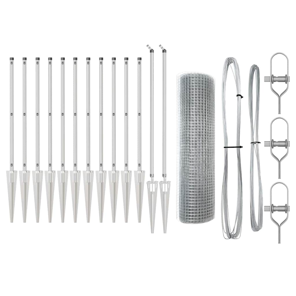 Στύλος Περιφράξεων Ασημί 25 x 0,4 μ (19 x 19 mm πλέγμα) Ατσάλι