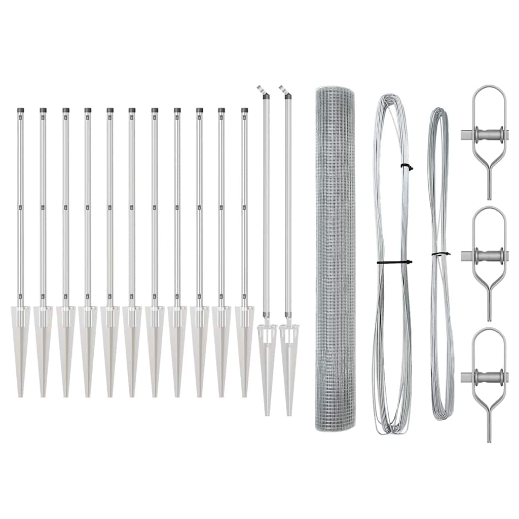 Στύλος Περιφράξεων Ασημί 25 x 1,4 μ (19 x 19 mm πλέγμα) Ατσάλι