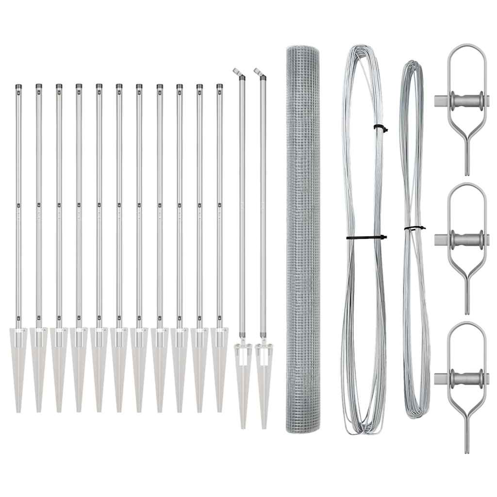 Στύλος Περιφράξεων Ασημί 25 x 1,5 μ (12 x 12 mm πλέγμα) Ατσάλι