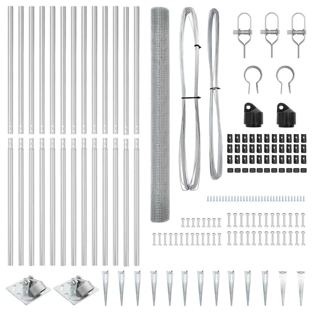 Στύλος Περιφράξεων Ασημί 25 x 1,5 μ (12 x 12 mm πλέγμα) Ατσάλι
