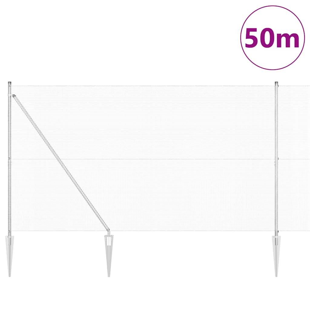 Στύλος Περιφράξεων Ασημί 50 x 1,5 μ (25 x 25 mm δίχτυ) Ατσάλι