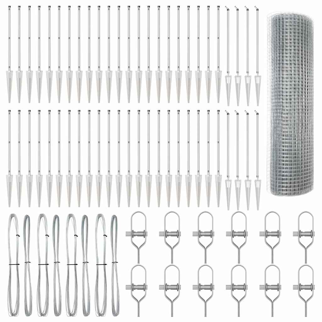 Στύλος Περιφράξεων Ασημί 100 x 0,6 μ (16 x 16 mm πλέγμα) Ατσάλι