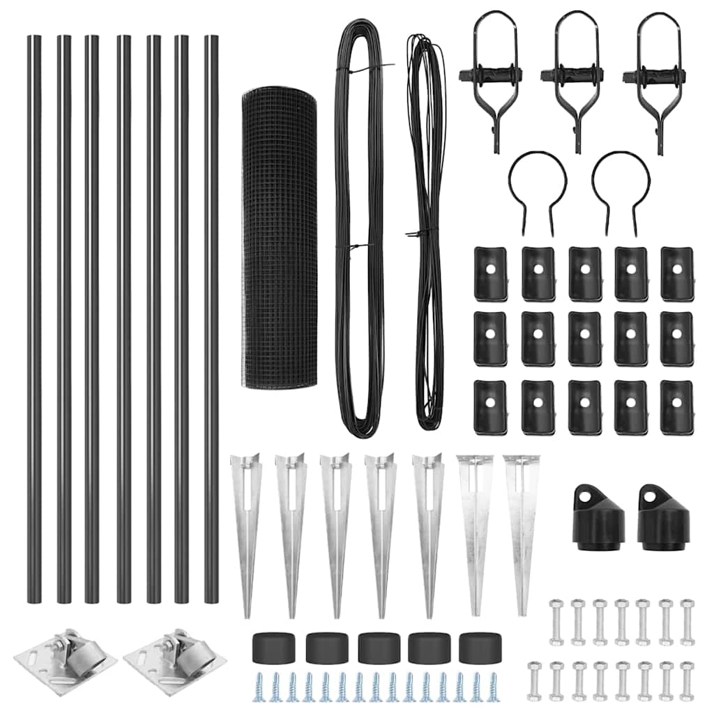 Στύλος Περιφράξεων Γκρι 10 x 1 μ (16 x 16 mm πλέγμα) Ατσάλι