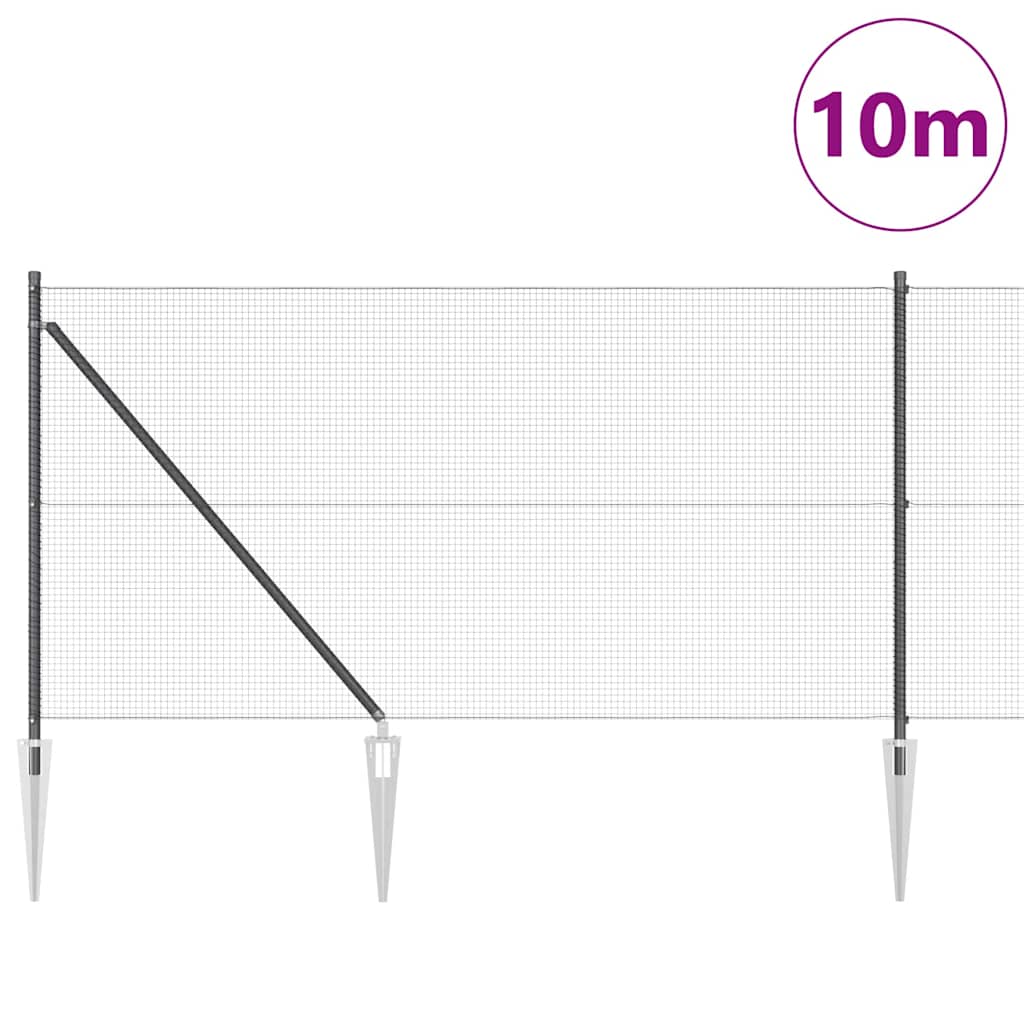 Στύλος Περιφράξεων Γκρι 10 x 1 μ (16 x 16 mm πλέγμα) Ατσάλι