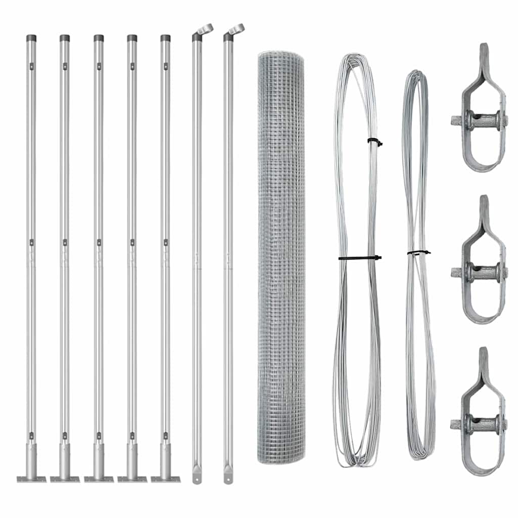 Στύλος Περιφράξεων Ασημί 10 x 0,8 m (12 x 12 mm πλέγμα) Ατσάλι