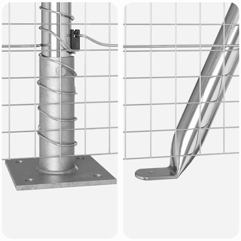Στύλος Περιφράξεων Ασημί 10 x 1,4 μ (25 x 25 mm πλέγμα) Ατσάλι