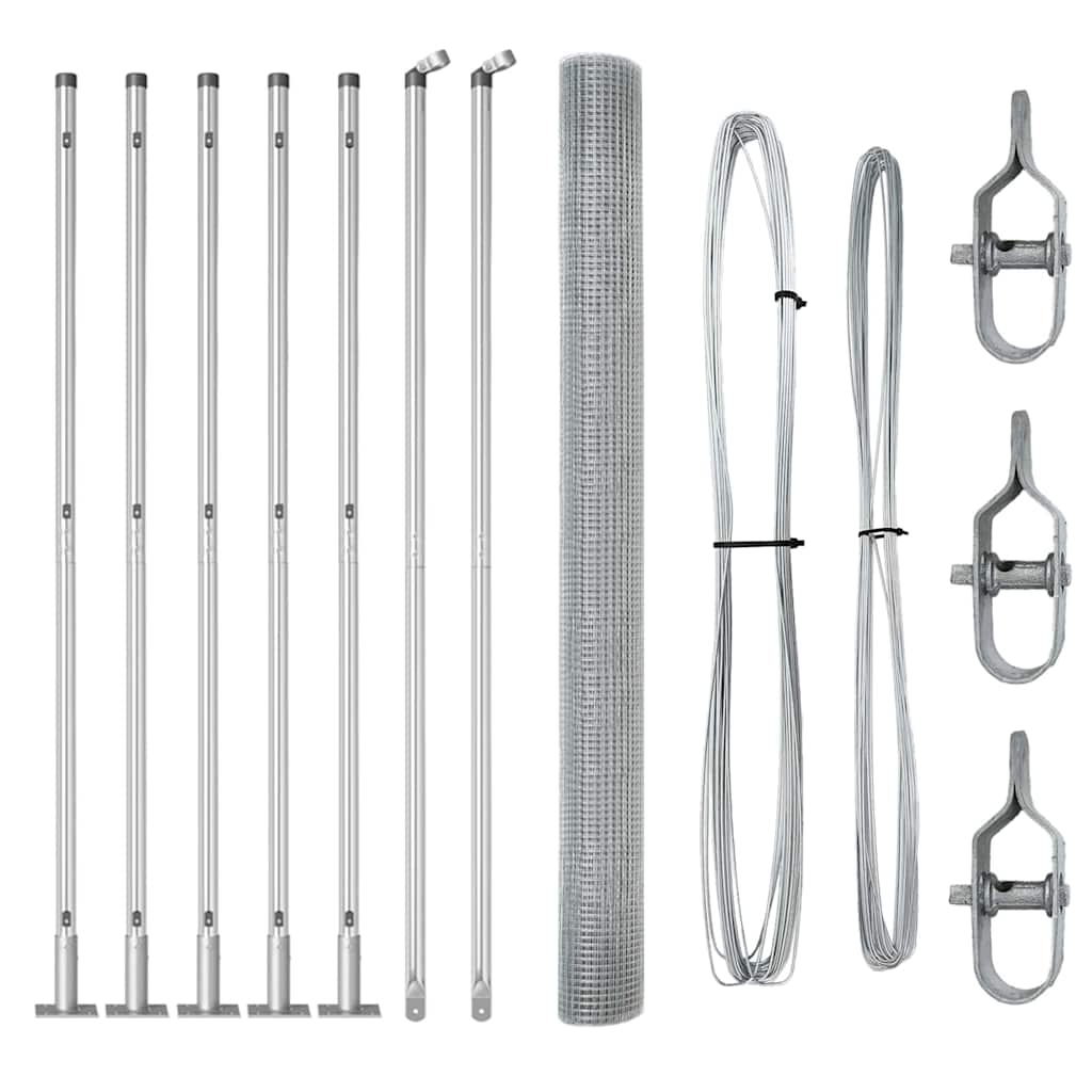 Στύλος Περιφράξεων Ασημί 10 x 1,5 μ (12 x 12 mm πλέγμα) Ατσάλι