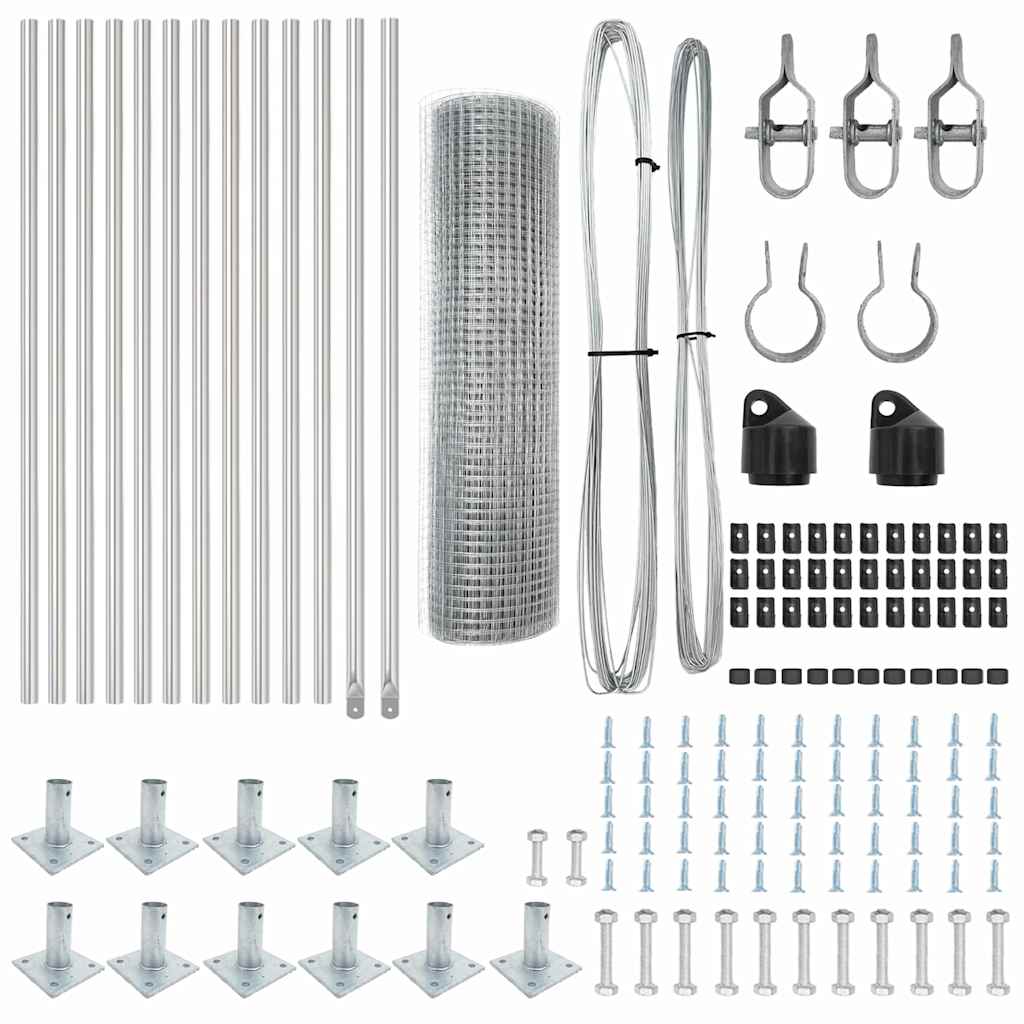 Στύλος Περιφράξεων Ασημί 25 x 0,6 μ (25 x 25 χιλιοστά πλέγμα)