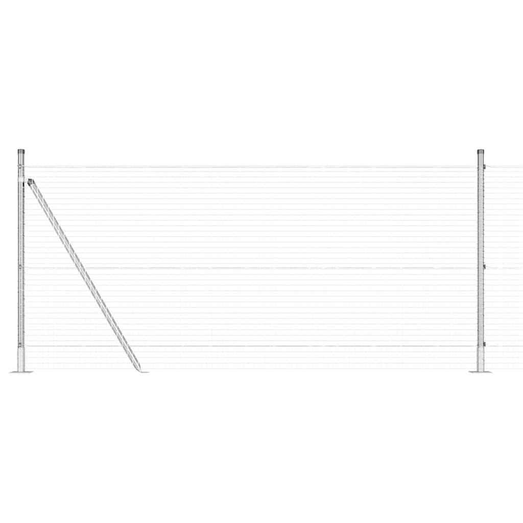Στύλος Περιφράξεων Ασημί 25 x 0,8 m (25 x 25 mm πλέγμα) Ατσάλι