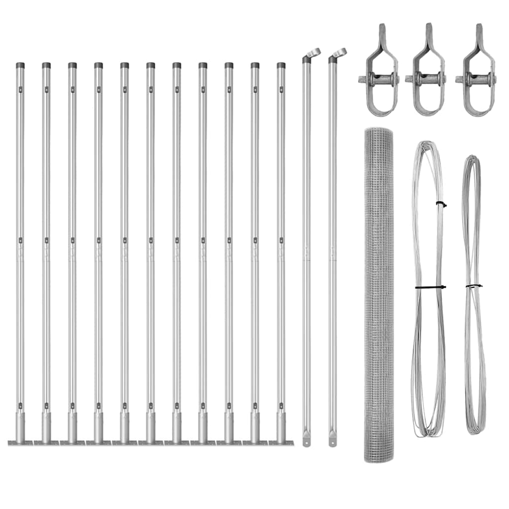 Στύλος Περιφράξεων Ασημί 25 x 1,4 μ (19 x 19 mm πλέγμα) Ατσάλι