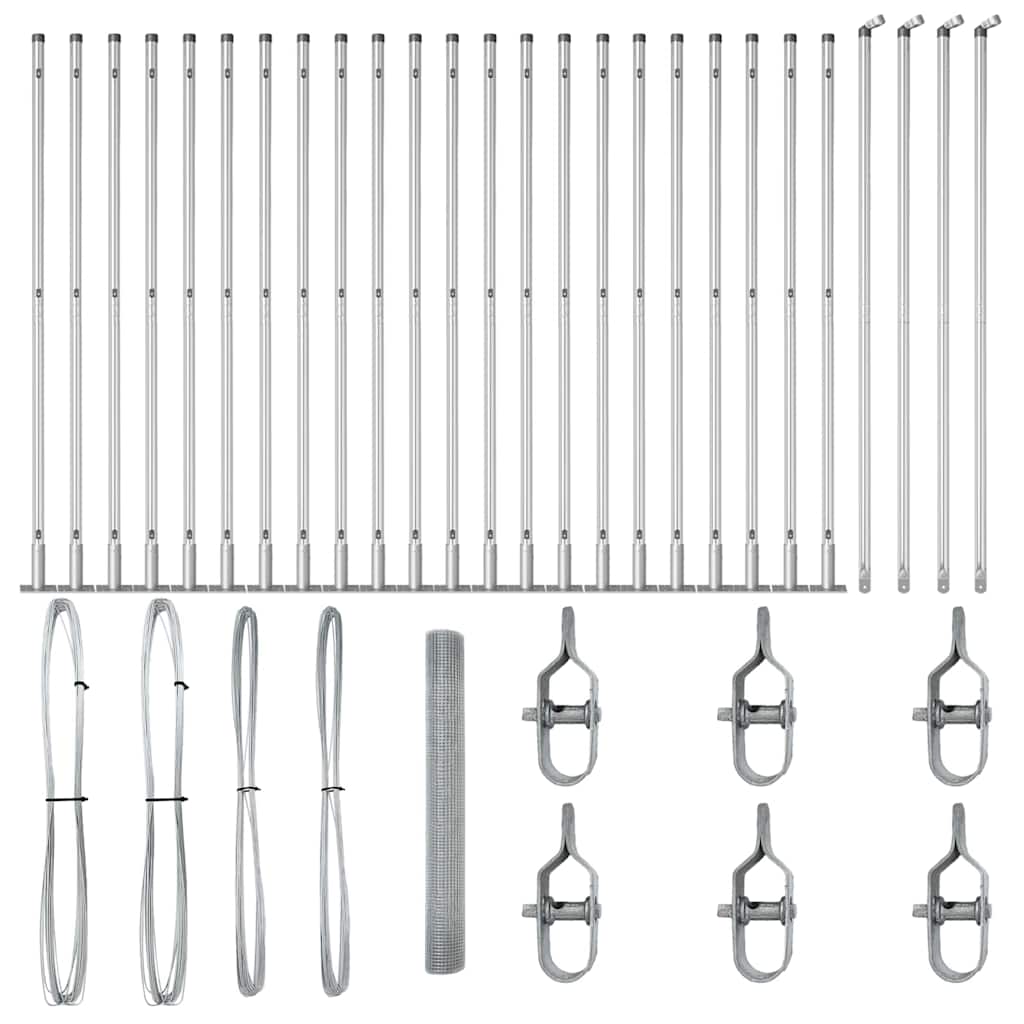 Στύλος Περιφράξεων Ασημί 50 x 1,2 μ (12 x 12 mm πλέγμα) Ατσάλι