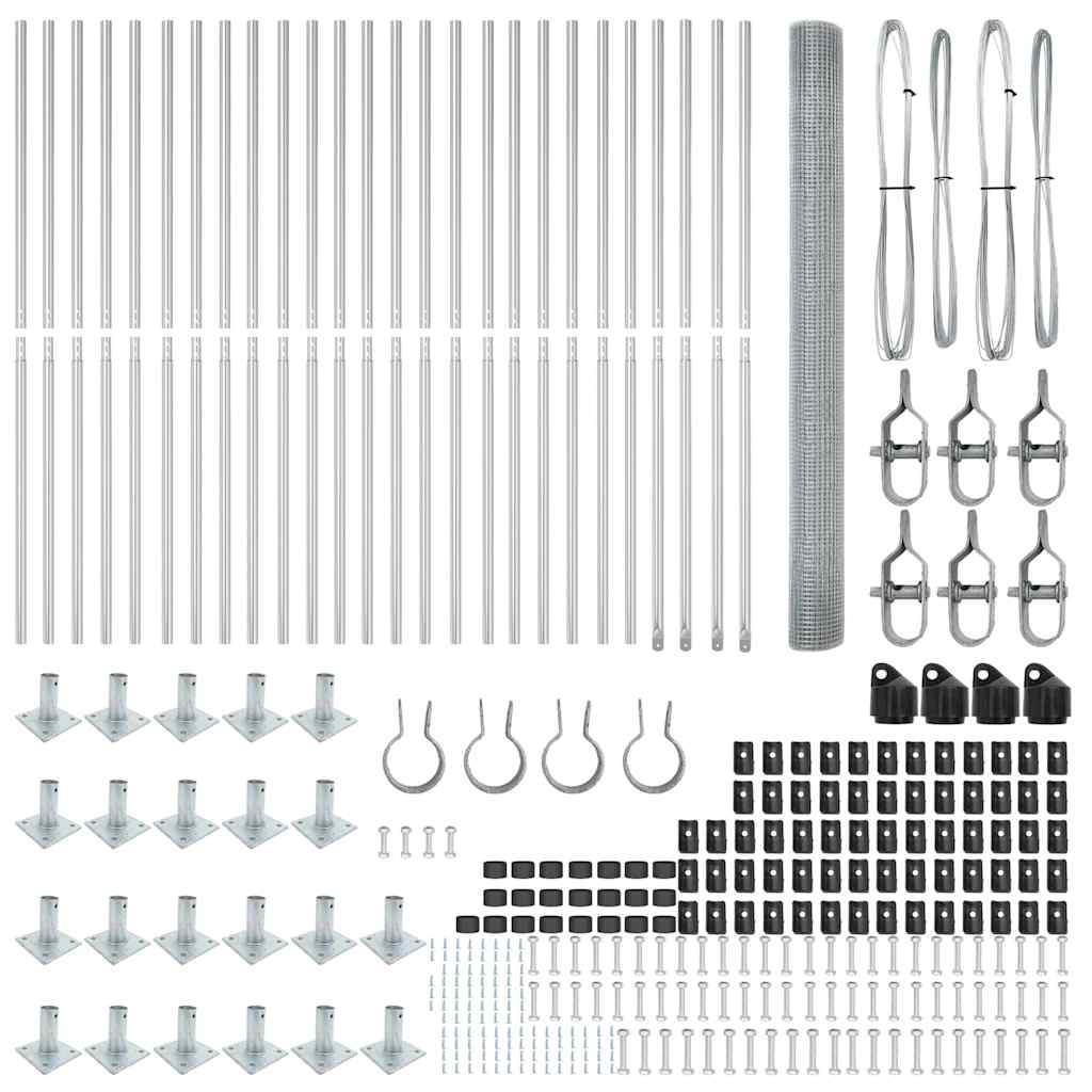 Στύλος Περιφράξεων Ασημί 50 x 1,4 μ (25 x 25 χιλ. δίχτυ) Ατσάλι
