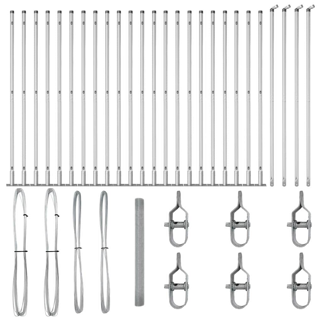 Στύλος Περιφράξεων Ασημί 50 x 1,5 μ (19 x 19 mm δίχτυ) Ατσάλι