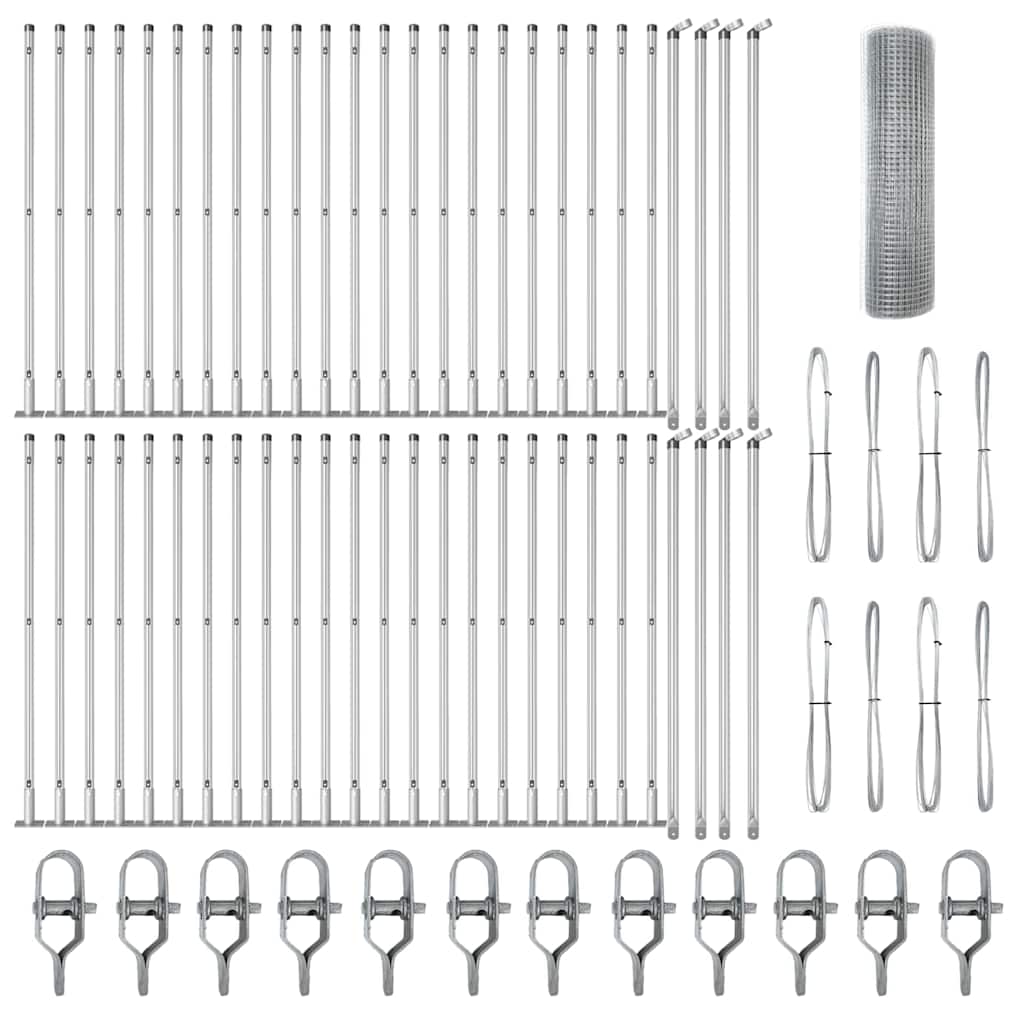 Στύλος Περιφράξεων Ασημί 100 x 0,4 μ (12 x 12 χλστ πλέγμα)