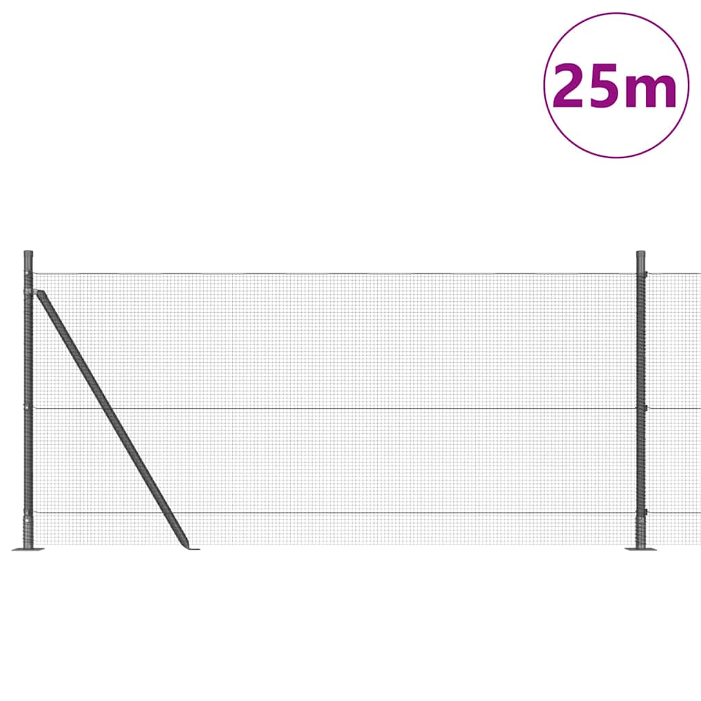 Συρματόπλεγμα με Σκυρόδεμα 25 x 0,8 m PVC-Επικαλυμμένο Ατσάλι