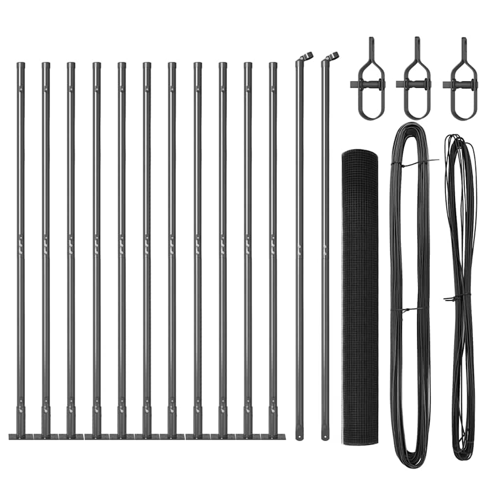 Στύλος Περιφράξεων Γκρι 25 x 1 μ (16 x 16 mm δίχτυ) Ατσάλι