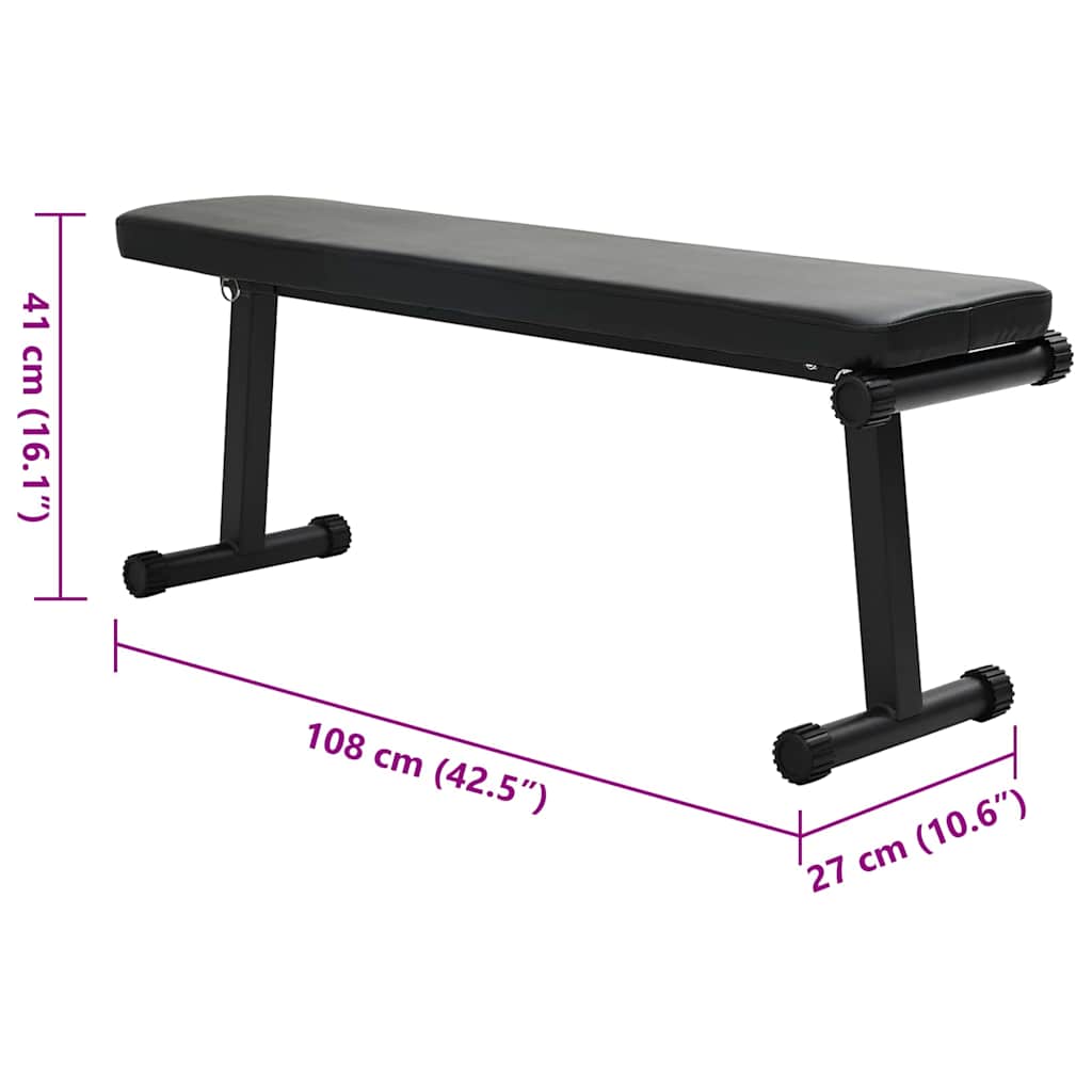 Πάγκος Βαρών Μαύρο 108 x 27 x 41 εκ. - Pakobazaar