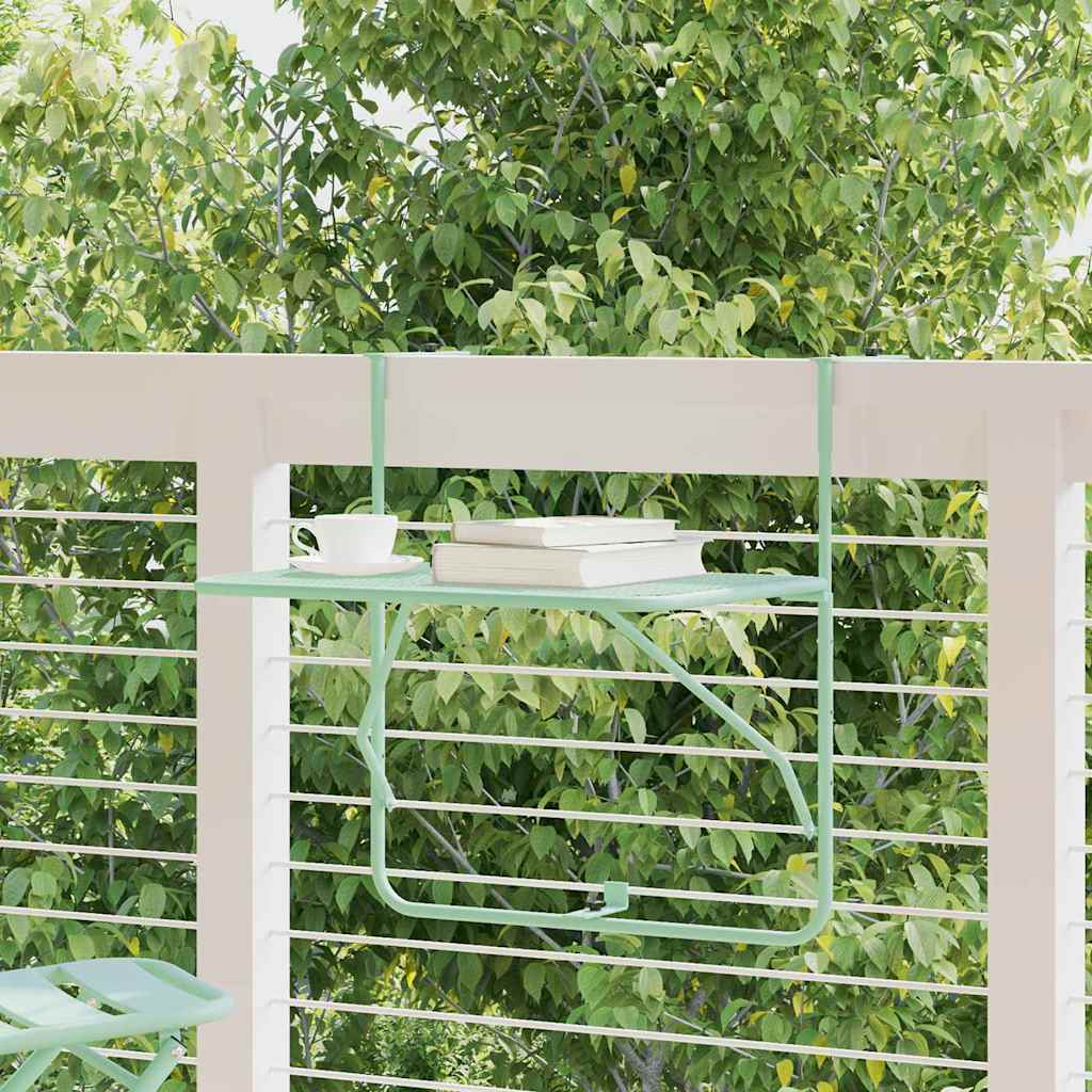 Κρεμαστός Τραπέζι Μπαλκονιού Μέντα Πράσινο 60 x 39 x 65 εκ.