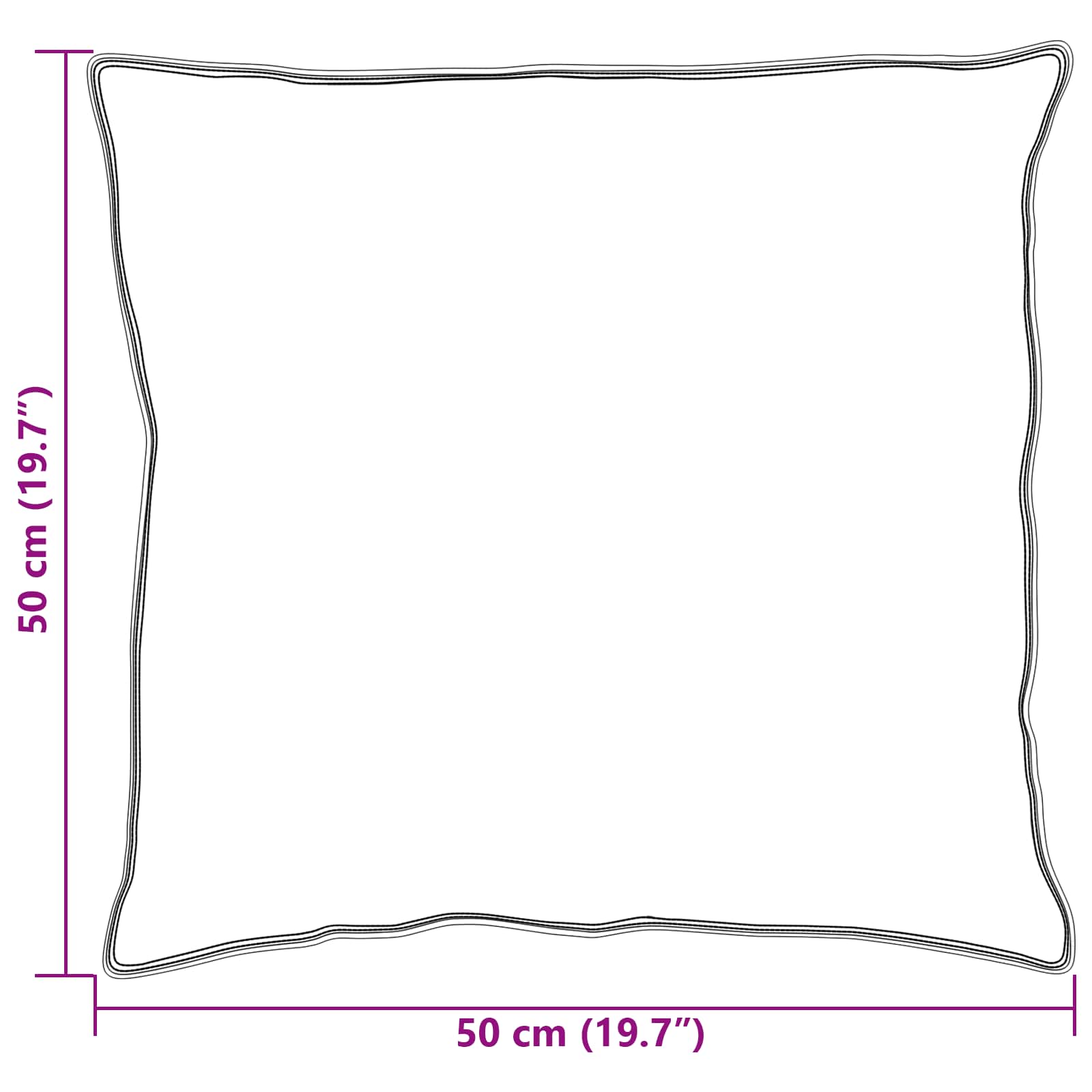 Μαξιλάρι με μαξιλάρι 2 pcs Λευκό 50 x 50 cm Βαμβάκι