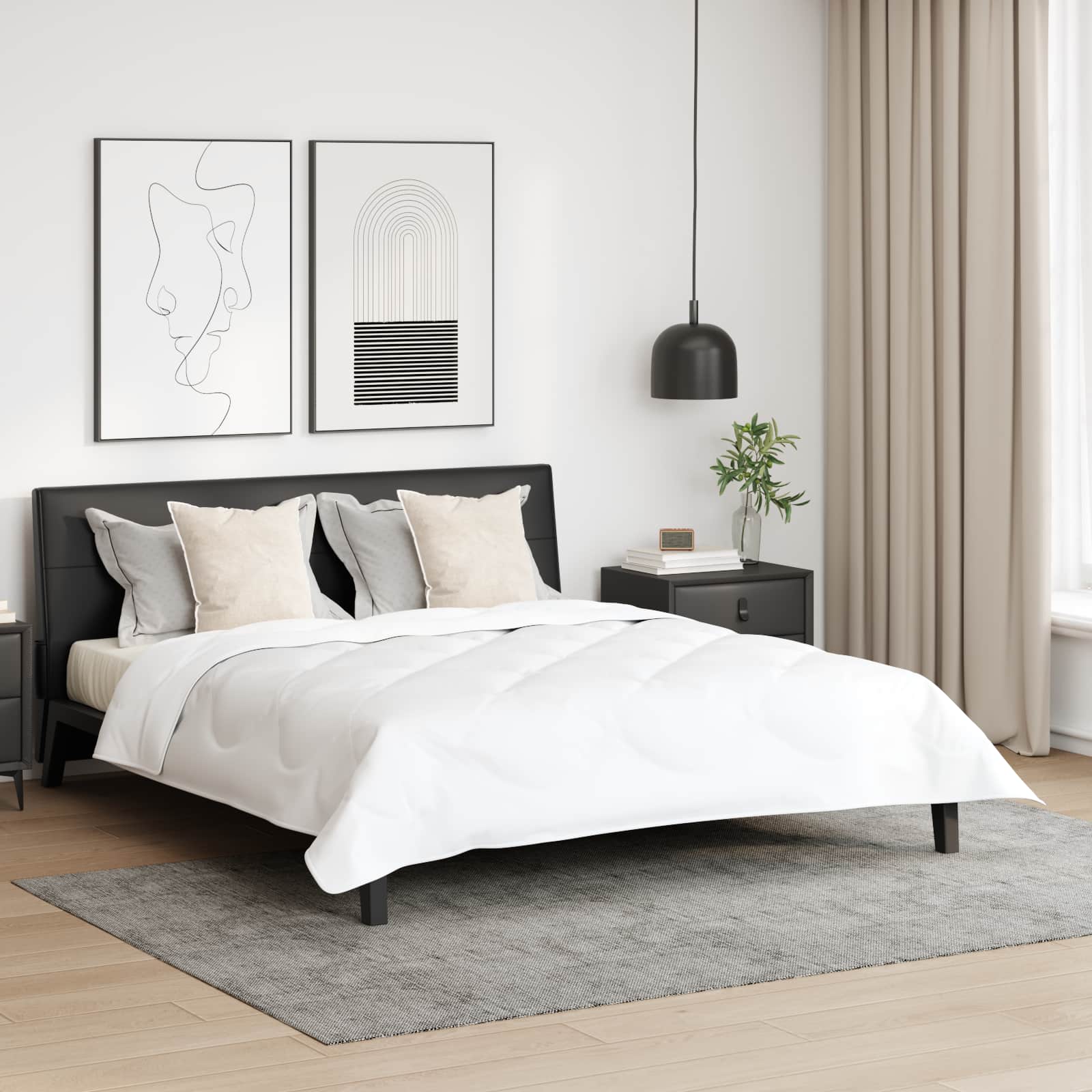 Μαξιλάρι με μαξιλάρι 2 pcs Λευκό 65 x 65 εκ. Βαμβάκι