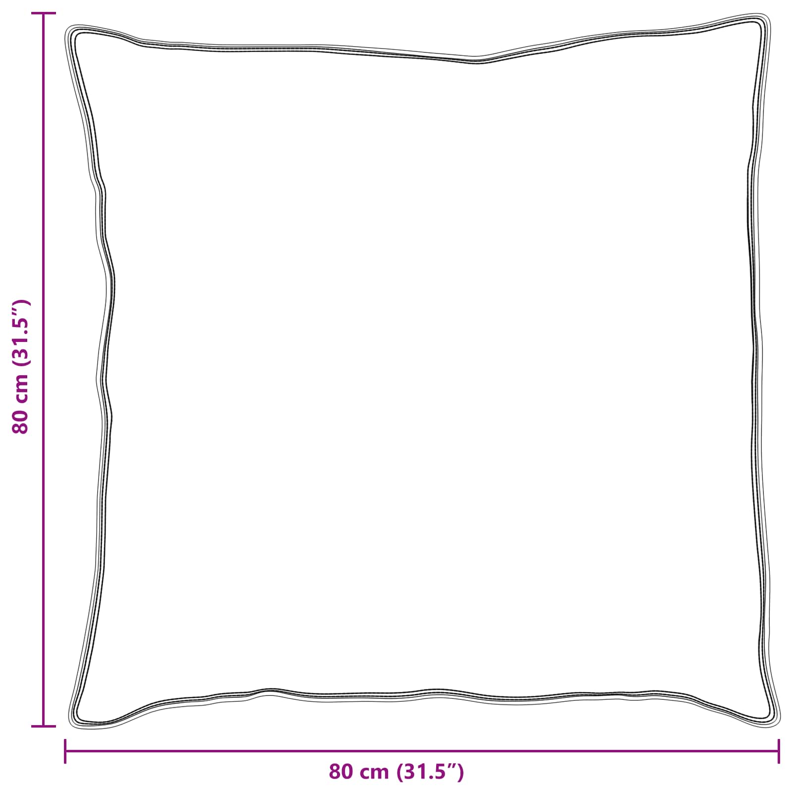 Μαξιλάρι με μαξιλάρι 2 pcs Λευκό 80 x 80 cm Βαμβάκι
