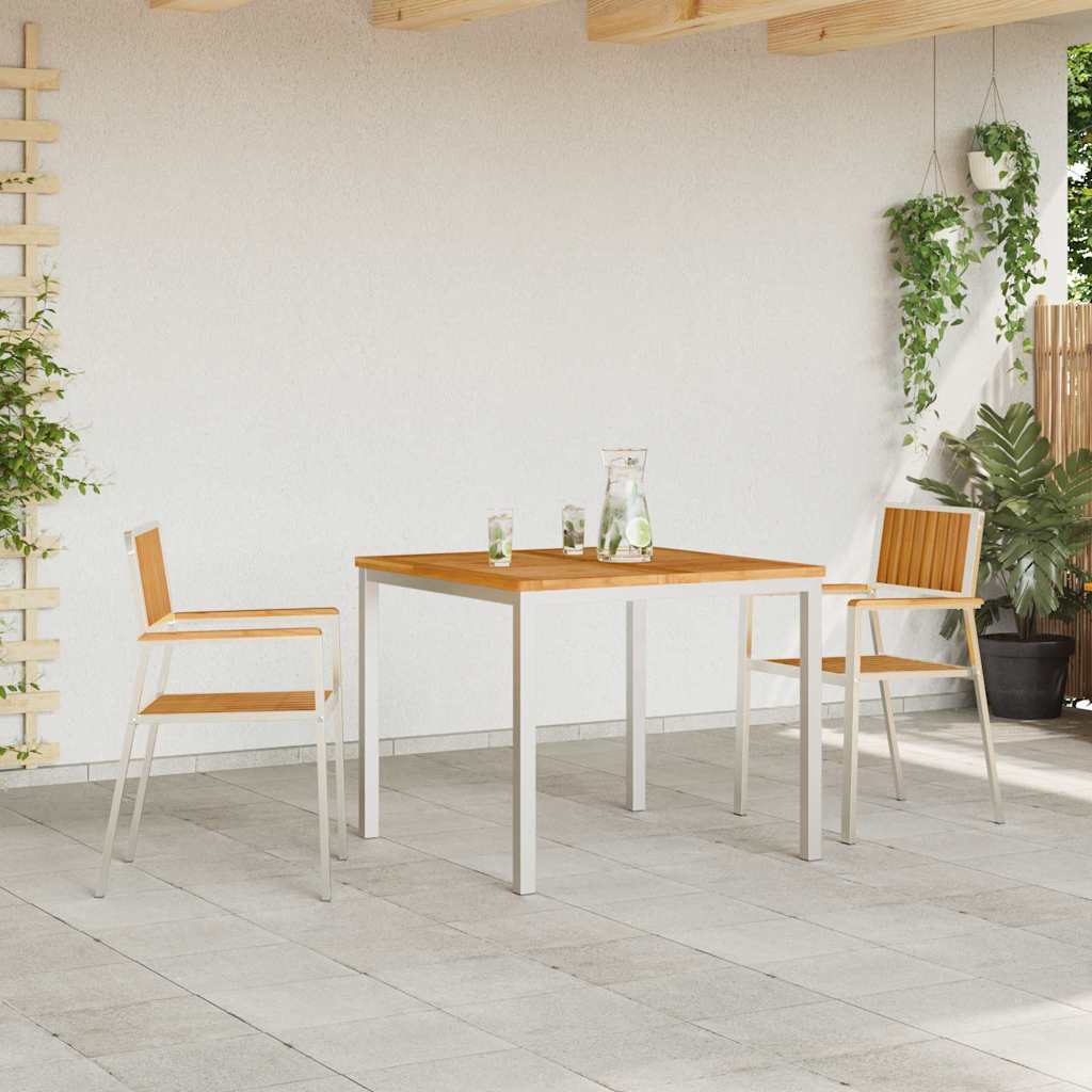 Καρέκλα Κήπου 2 pcs Καφέ 56 x 54,5 x 87 εκ. Στερεό Ξύλο Τίκ