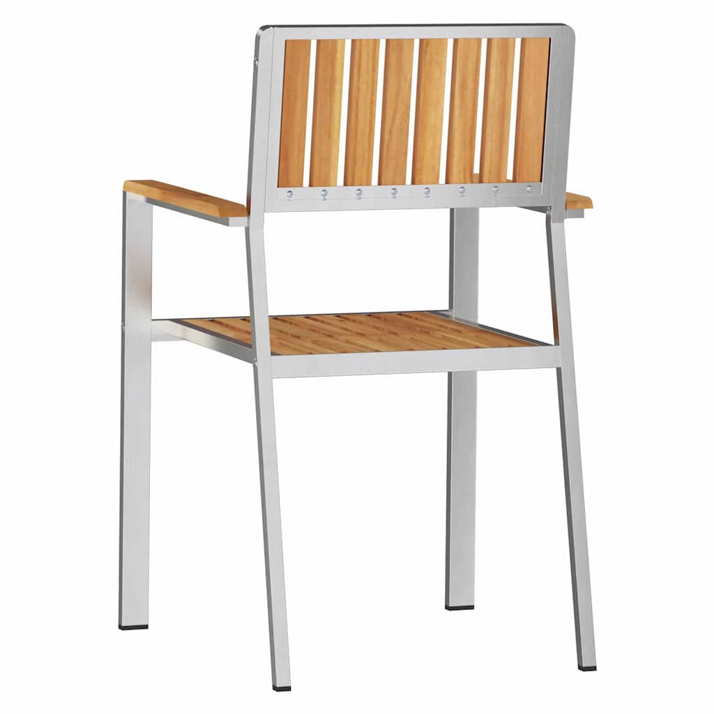 Καρέκλα Κήπου 2 pcs Καφέ 56 x 54,5 x 87 εκ. Στερεό Ξύλο Τίκ