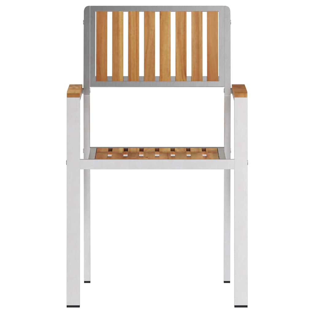 Καρέκλα Κήπου 2 pcs Καφέ 56 x 54,5 x 87 εκ. Στερεό Ξύλο Τίκ